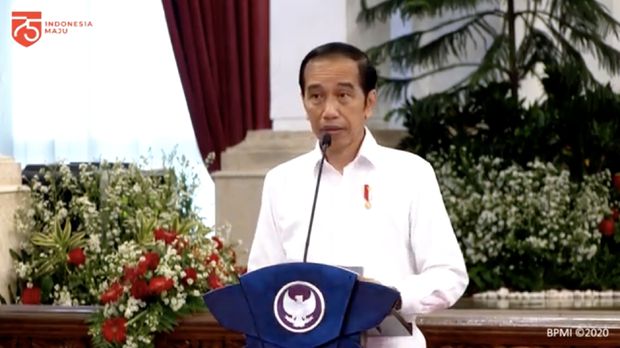 Peluncuran Banpres Produktif Usaha Mikro (BPUM), Istana Merdeka, 24 Agustus 2020. (Dok: Tangkapan layar Setpres) Peluncuran Banpres Produktif Usaha Mikro (BPUM), Istana Merdeka, 24 Agustus 2020. (Dok: Tangkapan layar Setpres)