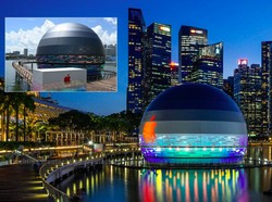 Pertama di Dunia, Apple Store Terbaru Singapura Mengapung di Air