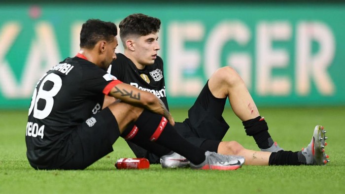 BERLIN, GERMANY - JULY 04: Bayer Leverkusens Kai Havertz looks dejected after the DFB Cup final match between Bayer 04 Leverkusen and FC Bayern Muenchen at Olympiastadion on July 4, 2020 in Berlin, Germany. (Photo by Annegret Hilse/Pool via Getty Images)
