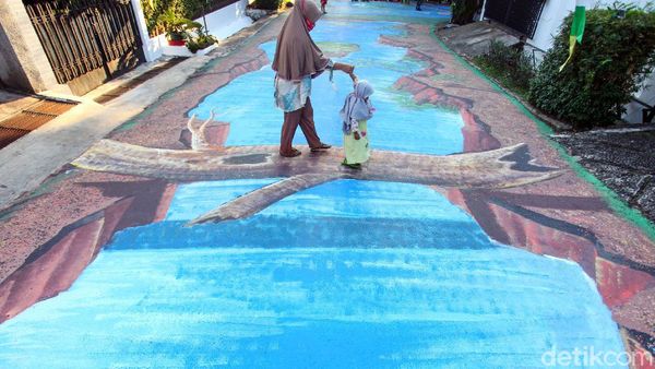 Mural 3D Hiasi Jalan Museum Basoeki Abdullah di Jakarta
