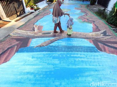 Mural 3D Hiasi Jalan Museum Basoeki Abdullah di Jakarta