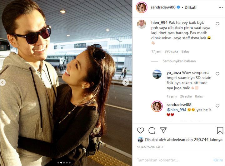 Unggahan Sandra Dewi