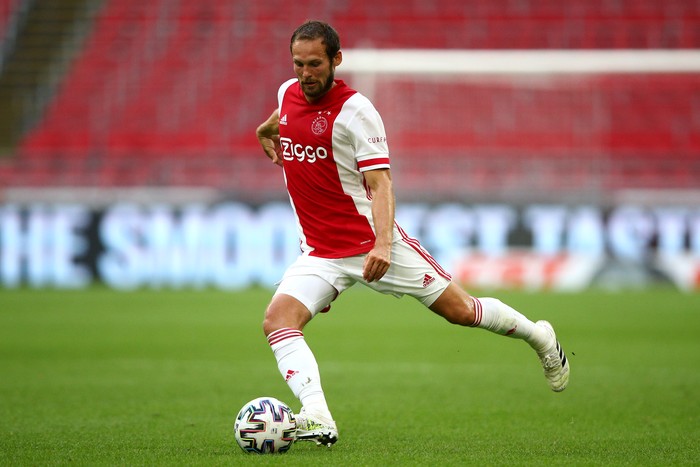 AMSTERDAM, NETHERLANDS - AUGUST 08:  Daley Blind of Ajax in action during the pre-season friendly match between Ajax Amsterdam and RKC Waalwijk at Johan Cruijff Arena on August 08, 2020 in Amsterdam, Netherlands. (Photo by Dean Mouhtaropoulos/Getty Images)