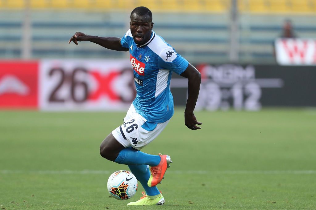 PARMA, ITALY - JULY 22: Kalidou Koulibaly of SSC Napoli in action during the Serie A match between Parma Calcio and  SSC Napoli at Stadio Ennio Tardini on July 22, 2020 in Parma, Italy.  (Photo by Gabriele Maltinti/Getty Images)