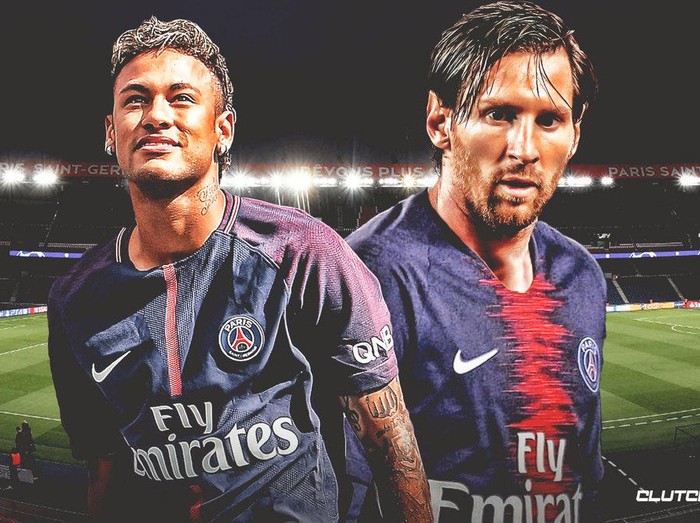 Lionel Messi dengan jersey Paris Saint-Germain