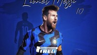 Ada yang ingin Messi dan Ronaldo setim, tapi ada juga yang ingin mereka tetap jadi rival. Keduanya akan bertarung di Derby dItalia jika Messi ke Inter Milan (Foto: Internet/Twitter)