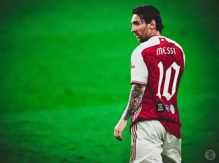 Lionel Messi berseragam Arsenal