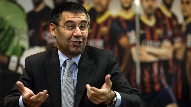 TO GO WITH AFP INTERVIEW FC Barcelona's president Josep Maria Bartomeu answers to AFP journalists during an interview at Camp Nou stadium in Barcelona on March 24, 2014. Bartomeu has insisted that Lionel Messi will become the world's highest paid footballer once negotiations over his new contract are finalised.     AFP PHOTO/ LLUIS GENE (Photo by LLUIS GENE / AFP)