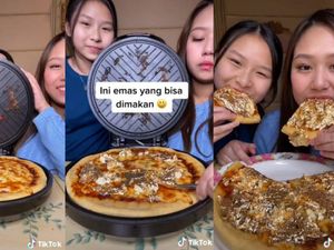 Kakak Adik Ini Pamer Bikin Pizza Topping Emas, Netizen: Sultan! Kakak Adik Ini Pamer Bikin Pizza Topping Emas, Netizen: Sultan!