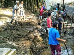 Irigasi yang Tercemar Limbah Kotoran Sapi di Kuningan Mulai Dibersihkan