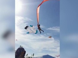 Waduh, Anak Ini Ikut Terbang Dibawa Layang-layang