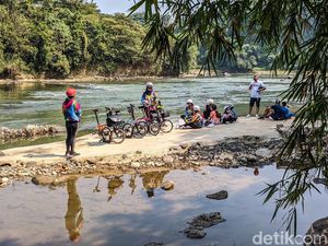 Musim Kemarau, Debit Air Sungai Cisadane Menyusut