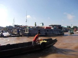 Menikmati Pagi di Pasar Terapung Sungai Mekong