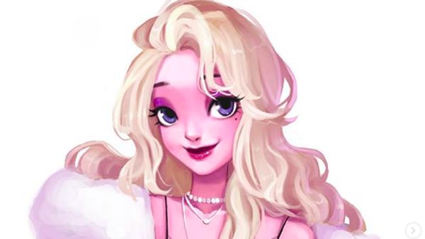 Ilustrasi Putri Disney Bergaya Casual Nan Seksi