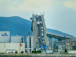 Bikin Dengkul Lemes, Jembatan Eshima Ohashi di Jepang Dijuluki Rollercoaster