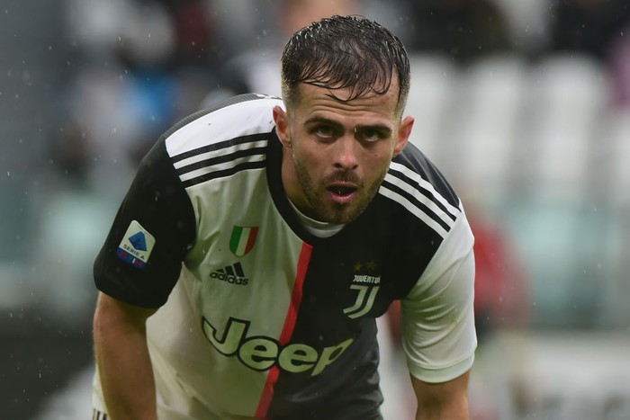 TURIN, ITALY - DECEMBER 01:  Miralem Pjanic of Juventus looks during the Serie A match between Juventus and US Sassuolo at  on December 1, 2019 in Turin, Italy.  (Photo by Pier Marco Tacca Getty Images)