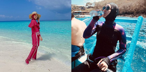 Gaya liburan Anisa Rahma vs Dinda Hauw