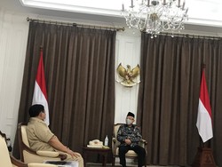 Prabowo Pertama Kali Temui Maruf Amin Secara Resmi, Bahas Pangan-Alutsista