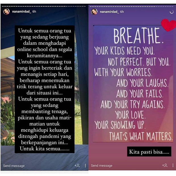 pesan nana mirdad untuk orang tua hadapi online school anak