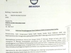 Pandemi Corona, Pengelola Gedung Batalkan Deklarasi KAMI Jabar di Bandung Pandemi Corona, Pengelola Gedung Batalkan Deklarasi KAMI Jabar di Bandung
