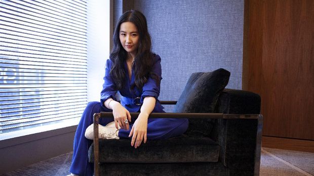 In this Sunday, March 8, 2020 photo, Yifei Liu, a cast member in the film 