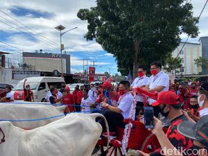 Naik Roda Sapi, Joune Ganda-Kevin Lotulung Daftar ke KPU Minahasa Utara