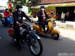 Ngeng! Said-Iwan Daftar Pilkada Boyolali Naik Motor Pitung