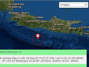 Gempa Bumi M 4,4 Terjadi di Cilacap