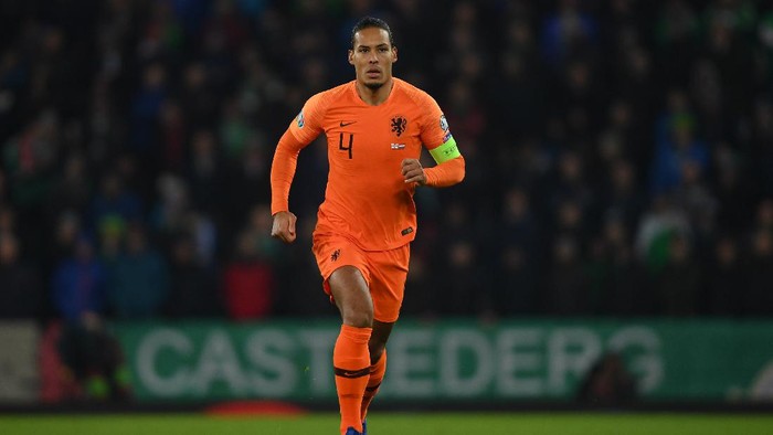 BELFAST, NORTHERN IRELAND - NOVEMBER 16: Virgil van Dijk of Netherlands in action during the UEFA Euro 2020 qualifier between Northern Ireland  and The Netherlands at Windsor Park on November 16, 2019 in Belfast, Northern Ireland. (Photo by Mike Hewitt/Getty Images)