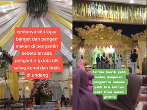Makan di Pesta Pernikahan Tanpa Diundang, Pria Ini Pamer di TikTok