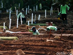 Hujan Deras, Puluhan Makam di TPU Bontang Amblas