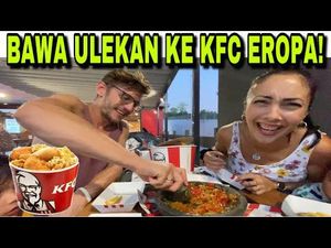 Ngakak! Begini Kelakuan Bule Barcelona Saat Bawa Cobek ke KFC