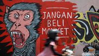 Mural Anti Perdagangan Hewan Hiasi Pasar Satwa Yogyakarta