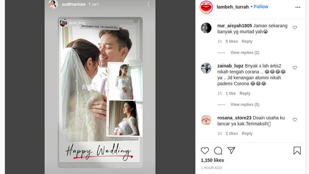 Netizen Heboh Bahas Pindah Agama Dari Pernikahan Audi Marissa