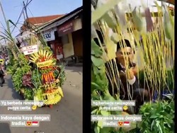 Unik! Gerobak Sayur Ini Disulap Jadi Kendaraan Iring-iringan Pengantin