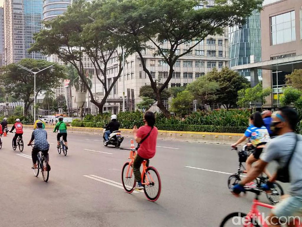 Aktivitas Olahraga Masih Ramai di Sudirman-Thamrin, Sepeda Mendominasi
