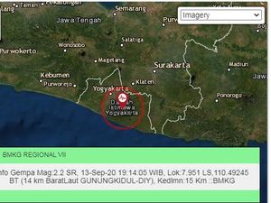 Gempa Darat M 2,2 Menggoyang Gunungkidul DIY