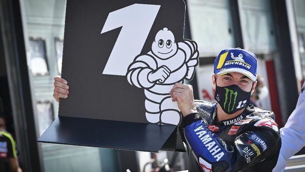 Kualifikasi MotoGP San Marino 2020 Maverick Vinales di Kualifikasi MotoGP San Marino 2020.