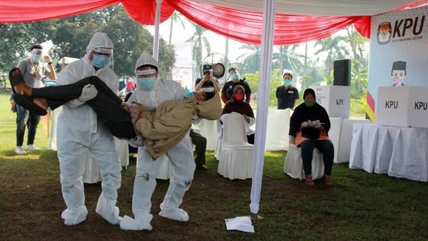 Foto Simulasi Pilkada di Tengah Pandemi COVID-19