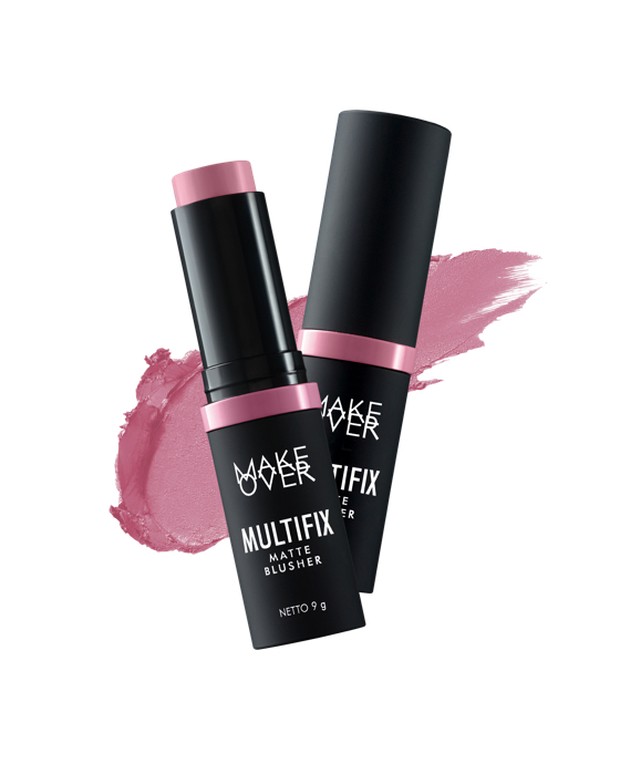 Multifix Matte Blusher Make Over/sumber: www.makeoverforall.com/ Blush on dari Make Over yang berbentuk stick dengan tekstur cream yang lembut dan memberikan hasil merona natural.