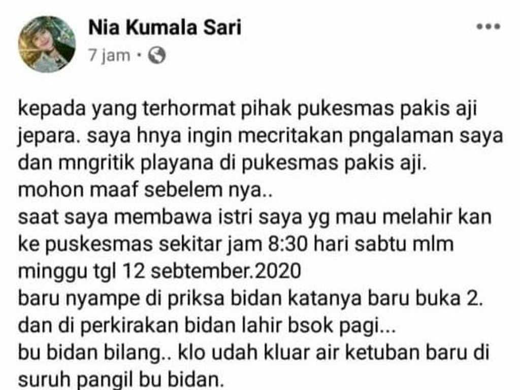 Viral Ibu Melahirkan Sendiri di Puskesmas, Dinkes Jepara Minta Maaf Viral Ibu Melahirkan Sendiri di Puskesmas, Dinkes Jepara Minta Maaf