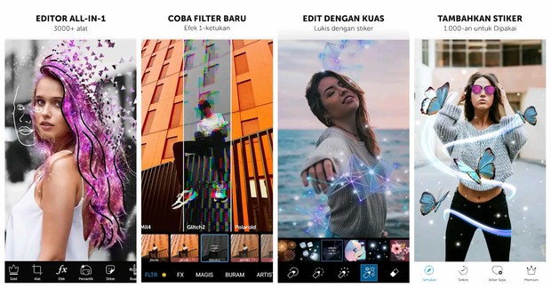 Salah satu aplikasi editing recommended untuk menghilangkan objek foto bernama PicsArt.