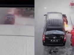 Video Aksi Dramatis Sopir Saat Mobil Terbakar di SPBU Palu