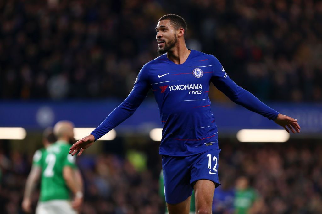 LONDON, ENGLAND - JULY 04: Ruben Loftus-Cheek of Chelsea runs with the ball during the Premier League match between Chelsea FC and Watford FC at Stamford Bridge on July 04, 2020 in London, England. Football Stadiums around Europe remain empty due to the Coronavirus Pandemic as Government social distancing laws prohibit fans inside venues resulting in all fixtures being played behind closed doors. (Photo by Mike Hewitt/Getty Images)