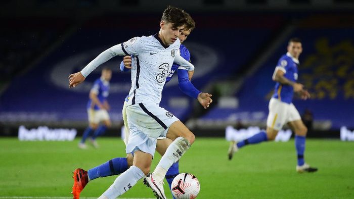 Havertz BRIGHTON, ENGLAND - SEPTEMBER 14: Kai Havertz of Chelsea in action during the Premier League match between Brighton & Hove Albion and Chelsea at American Express Community Stadium on September 14, 2020 in Brighton, England. (Photo by Richard Heathcote/Getty Images)