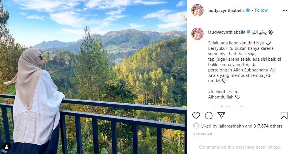 Unggahan Laudya Cynthia Bella di Instagram