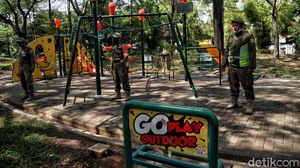 PSBB, Taman Jogging Kelapa Gading Dijaga Ketat
