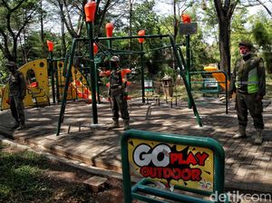 PSBB, Taman Jogging Kelapa Gading Dijaga Ketat