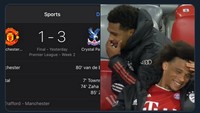 MU kalah, pemain Bayern ikut geli. (Foto: internet/Twitter)