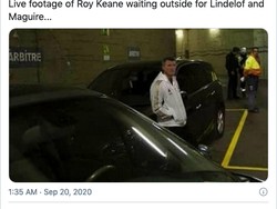 Main jelek, Maguire dan Lindelof ditungguin Roy Keane di parkiran nih! (Foto: internet/Twitter)